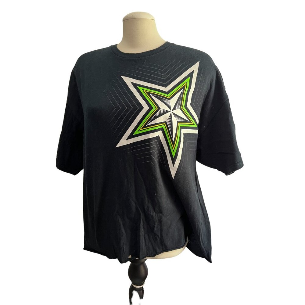 Bright Star Black Sz XXL Baby TShirt Crewneck in Green & White Semi Cropped